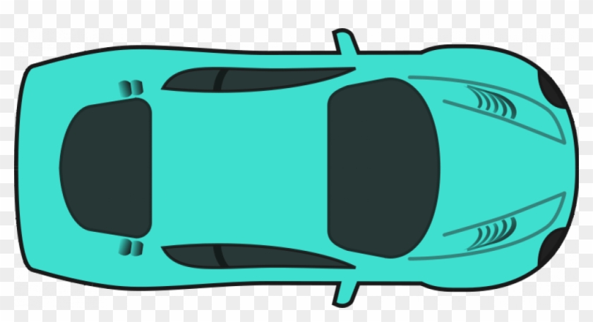Turquoise Racing Car Vector Drawing Clipart #1894556