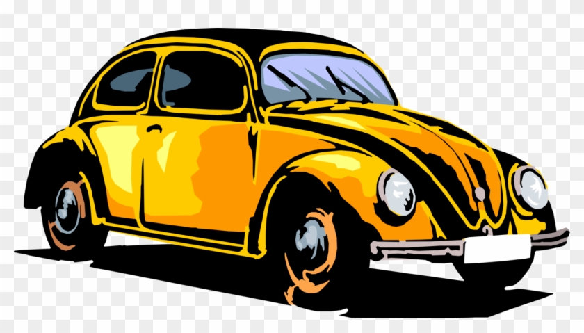 Vector Illustration Of Volkswagen Beetle Car Automobile Clipart