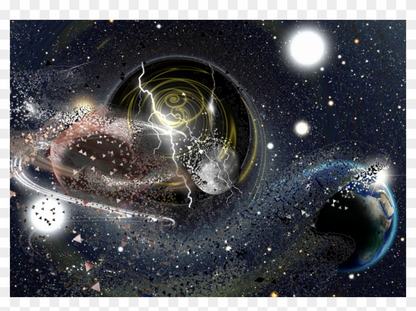 Moon Planets Blackhole Galaxy Space Stars Dispersion Clipart #1894655