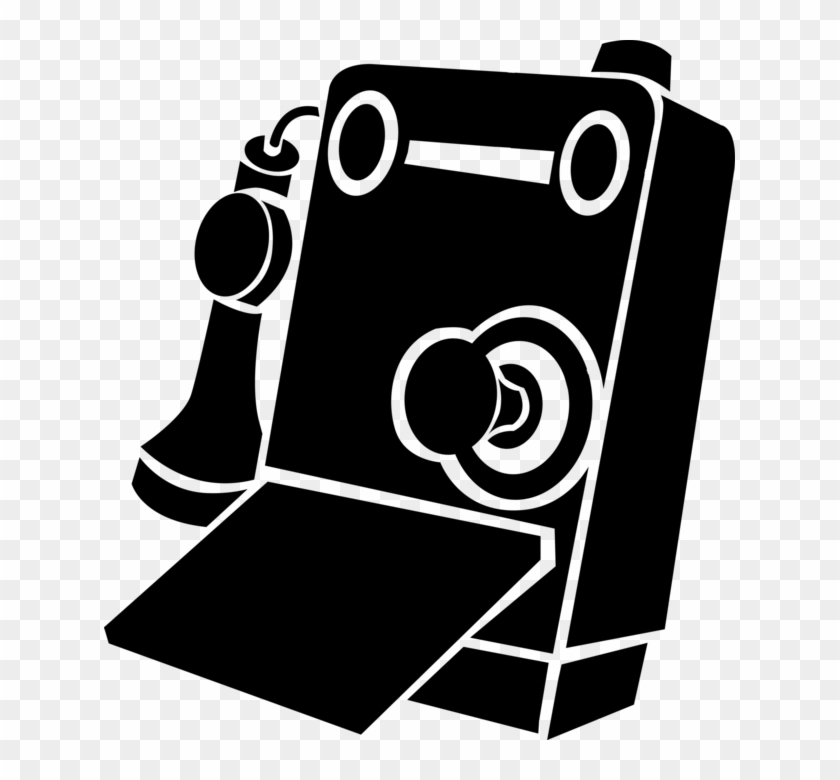 Vector Illustration Of Antique Telecommunications Device - Illustration Clipart