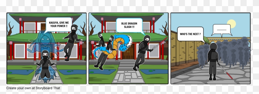The Blue Dragon Ninja - Cartoon Clipart