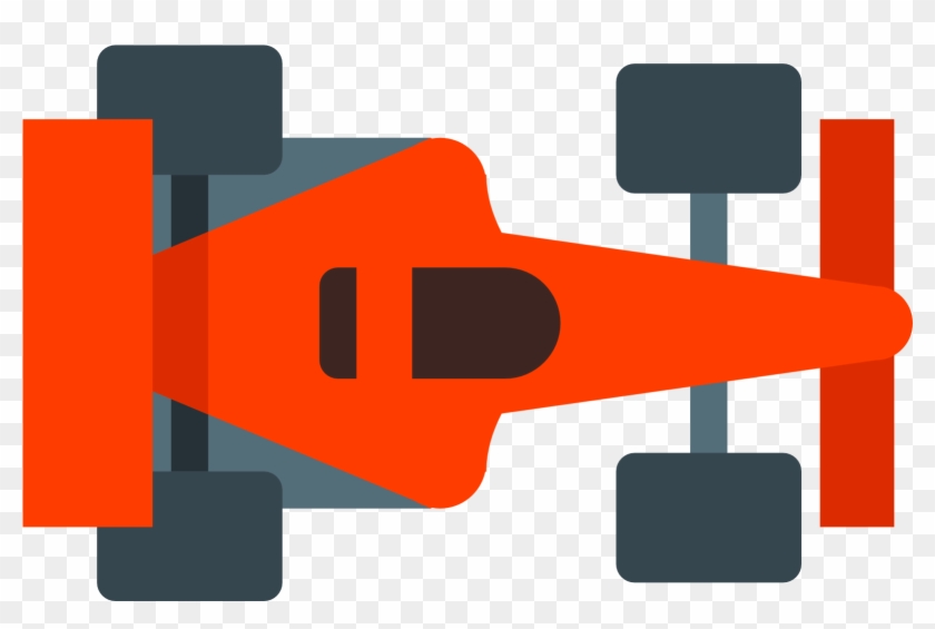 F1 Racing Car Icon Top View - Top Down Race Car Clipart