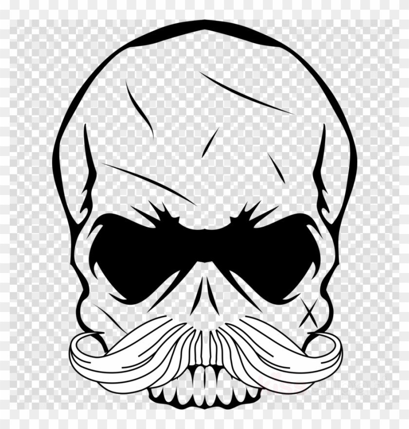 Download Skull With Mustache Png Clipart Skull Clip - Transparent Background White Clock Icon Transparent