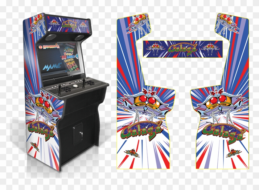 Custom Permanent Full Galaga Inspired Graphics For - Kiss Arcade Game Clipart #1896758