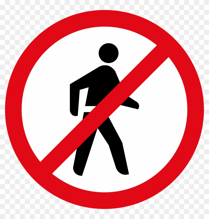 Pedestrian Prohibited Sign - Safety Sign No Eating Clipart #1896954