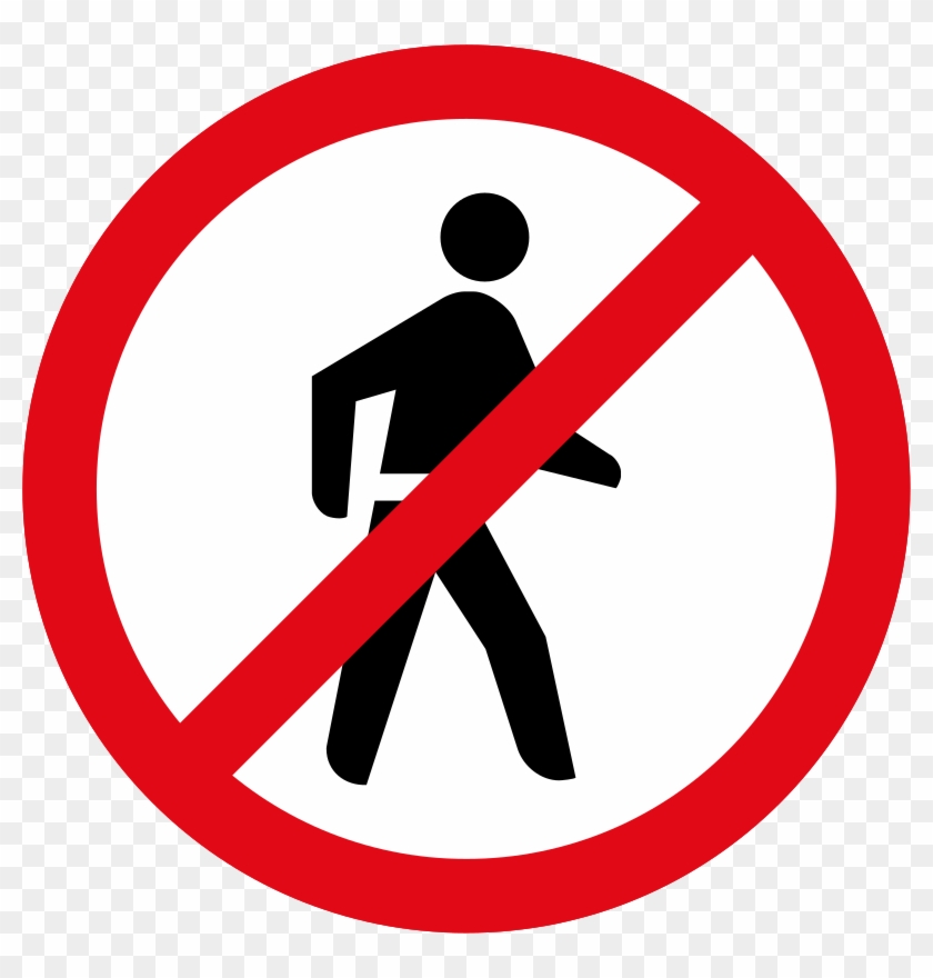Pedestrian Prohibited Sign - Safety Sign No Eating Clipart