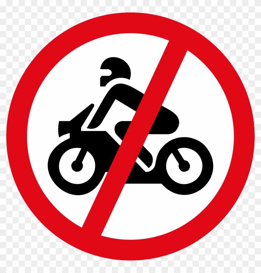 Motor Cycles Prohibited Sign - No Entry For Motorcycle Sign Clipart #1896996