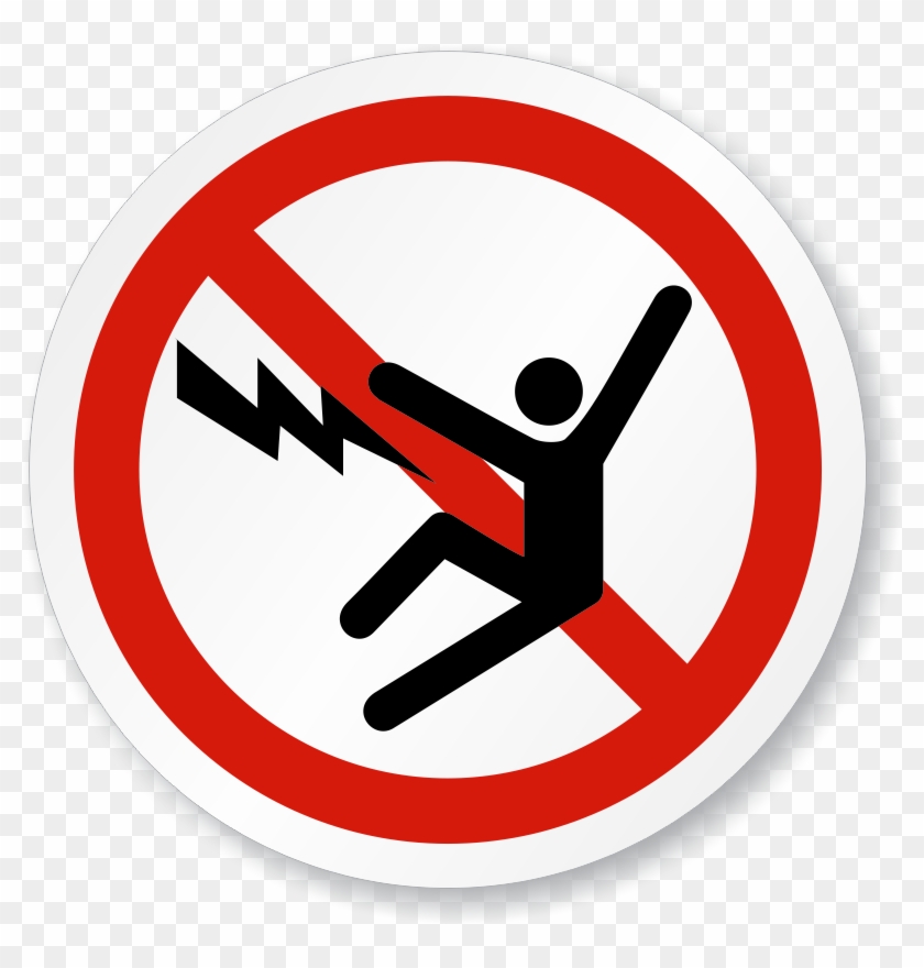 Electric Shock Iso Prohibition Sign - No Electric Shock Clipart #1897077
