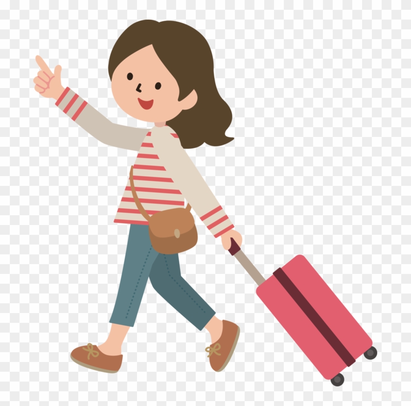 Download Blog Cartoon - Cartoon Girl With Suitcase Clipart #1897401