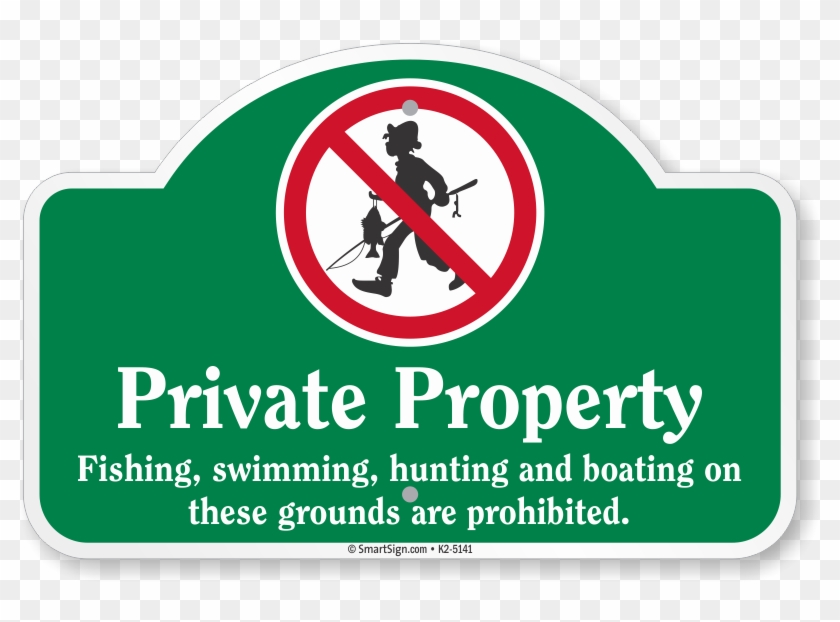 Private Property Fishing Swimming Prohibited Dome Top Clipart #1897590