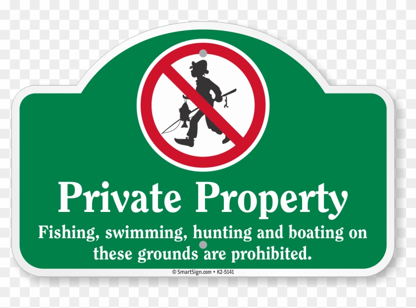 Private Property Fishing Swimming Prohibited Dome Top Clipart