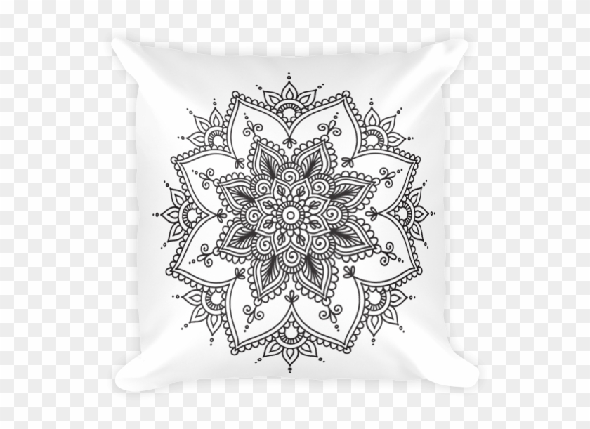 Blsck Henna Design Square Pillow Clipart #1898088