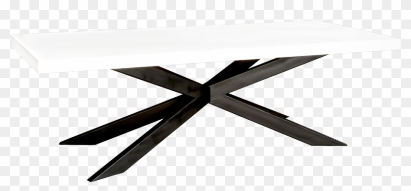 White Starburst Table With Black Legs 8' X 40" X 30" - Coffee Table Clipart
