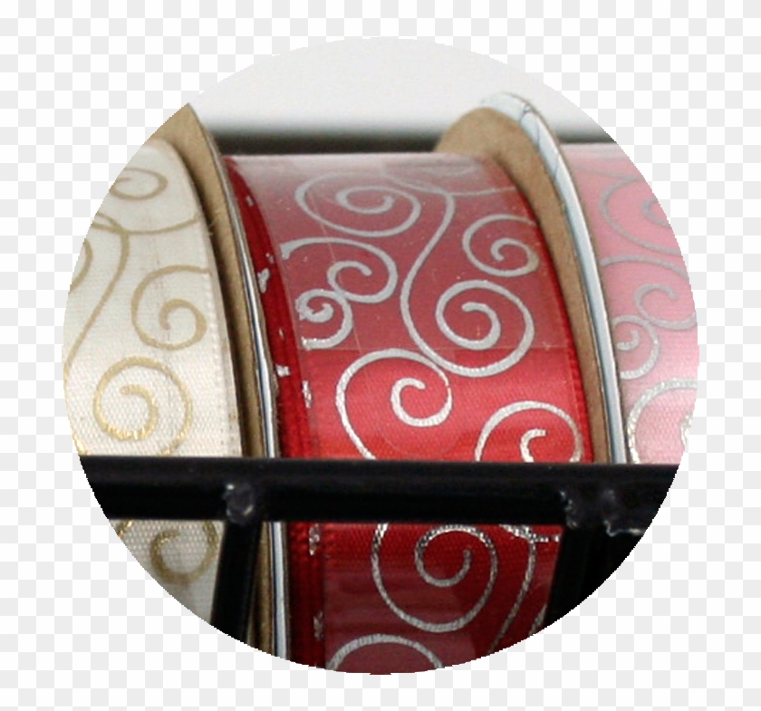 Swirl Pattern Ribbon Silver/red Clipart #1899354