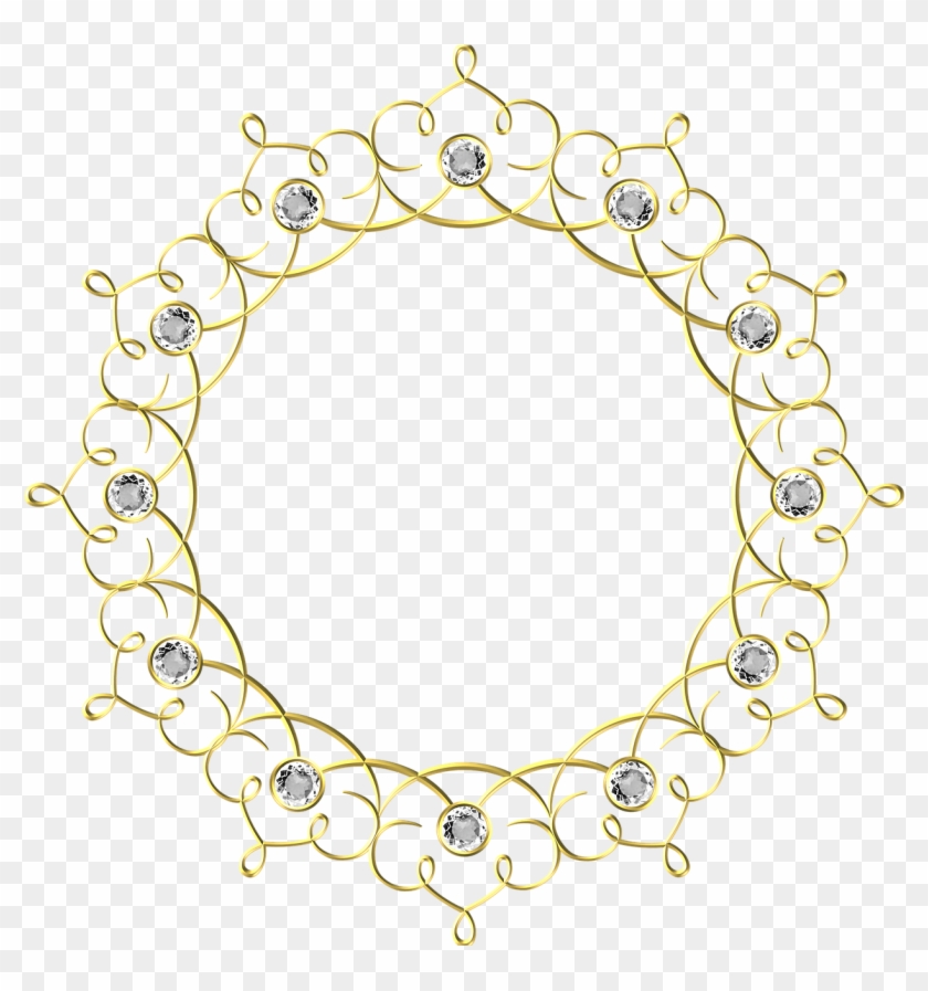 Wedding, Gold, Frame, Round, Border, Decoration - Wedding Gold Frame Png Clipart #1899675