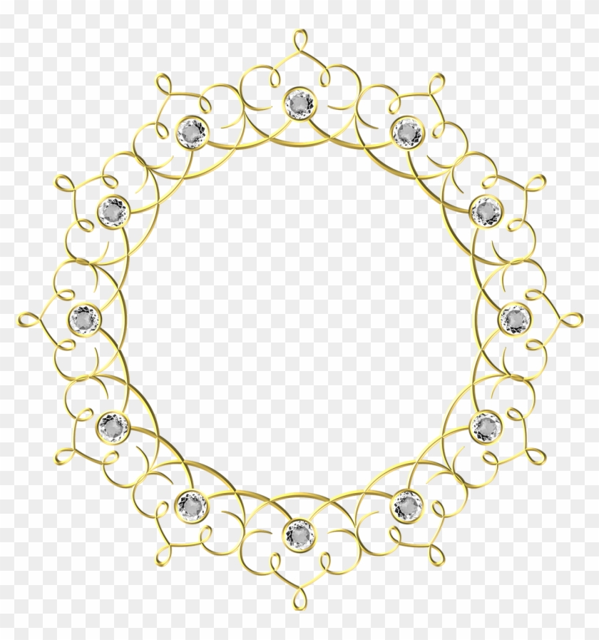 Wedding, Gold, Frame, Round, Border, Decoration - Wedding Gold Frame Png Clipart #1899675