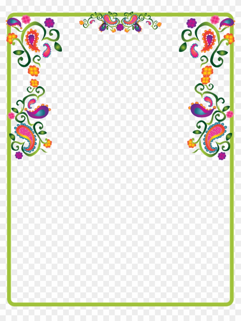 Colorful Paisley Border Clip Art - Png Download #1899936