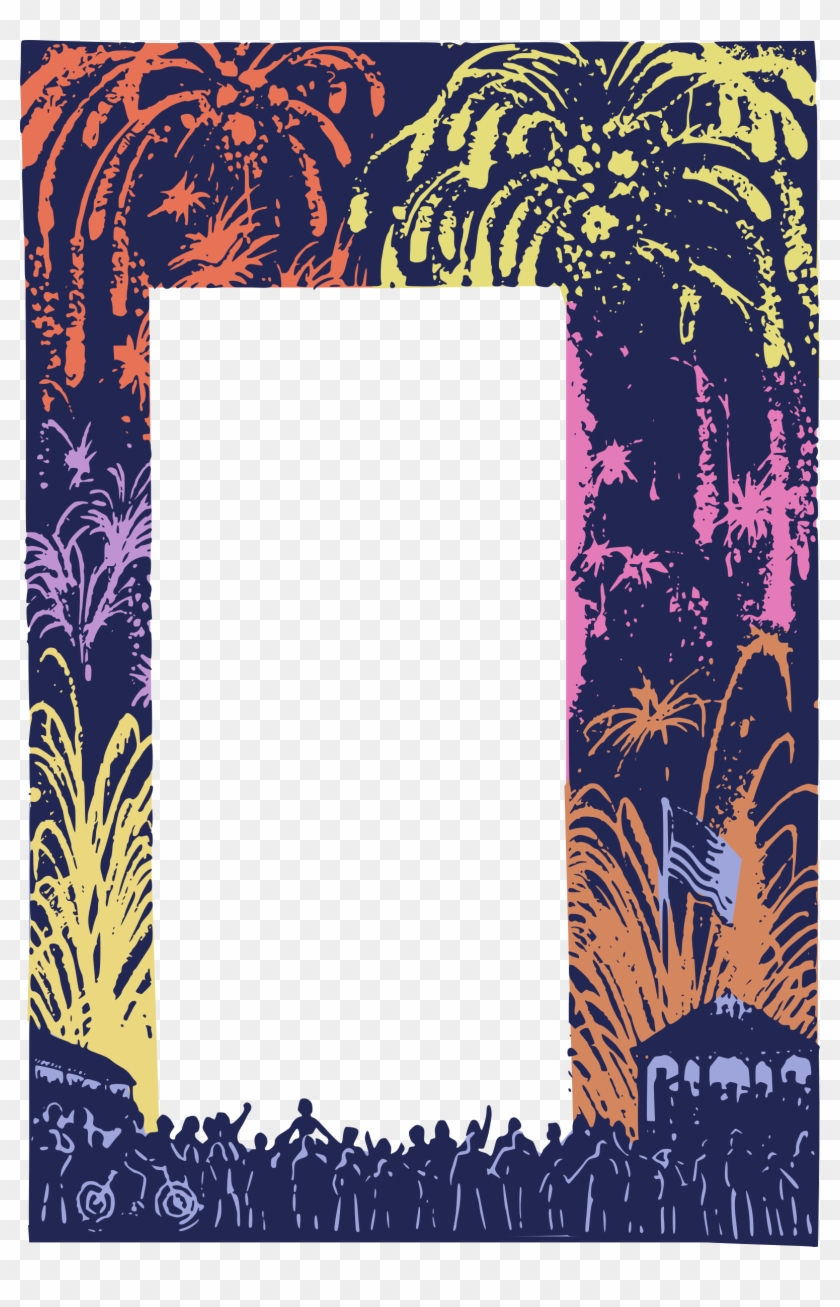 Big Image - Fireworks Frame Transparent Png Clipart