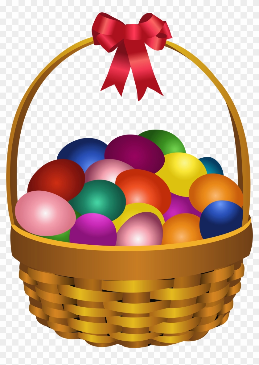 Easter Eggs In Basket Transparent Png Clip Art Image - Fruit Basket Clip Art