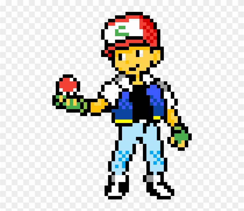 Ash Ketchum - Pokemon People Pixel Art Clipart
