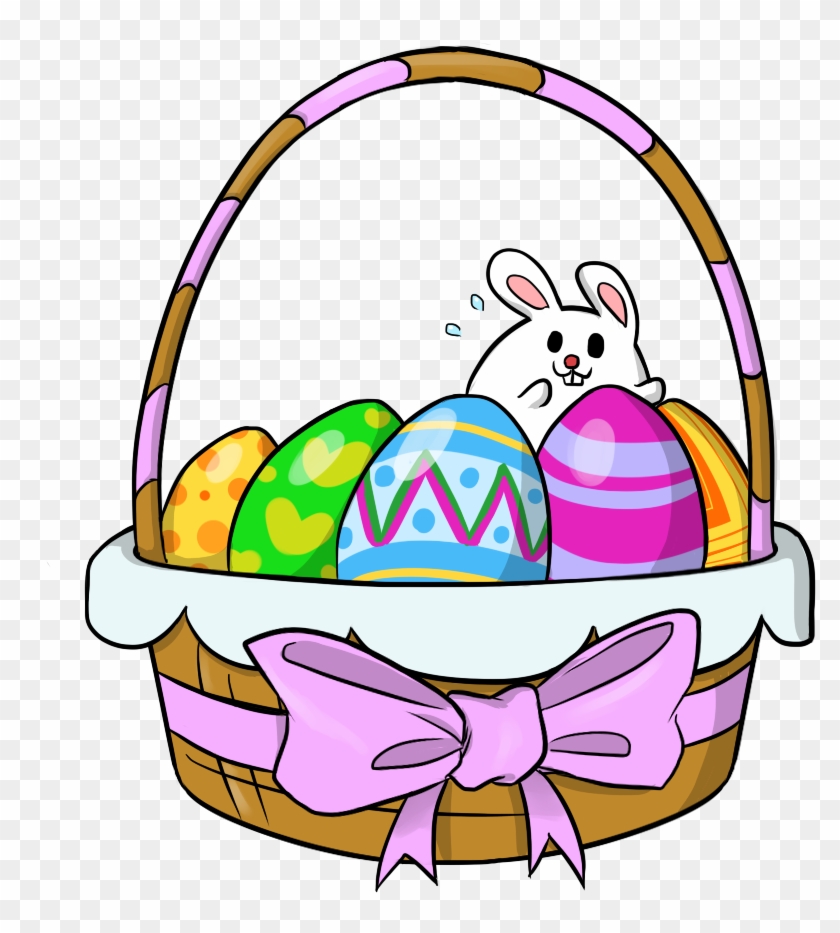 Png Black And White Stock Easter Basket Clipart Free - Easter Day Clip Art Transparent Png #190385