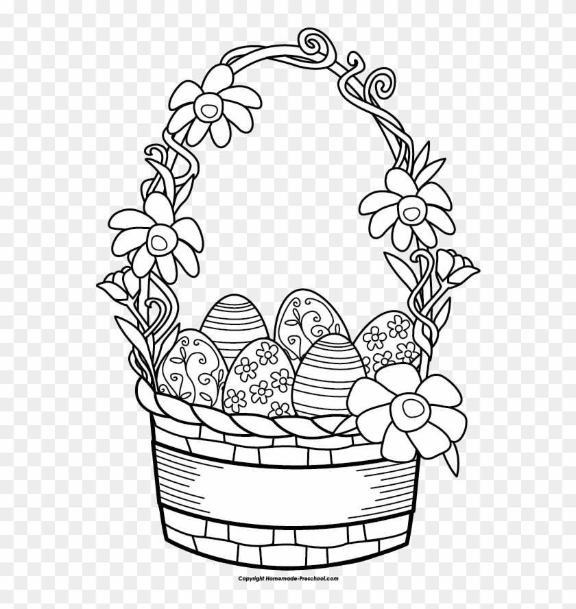 Banner Freeuse Stock Free Click To Save Image Floral - Easter Baskets To Draw Clipart #190461