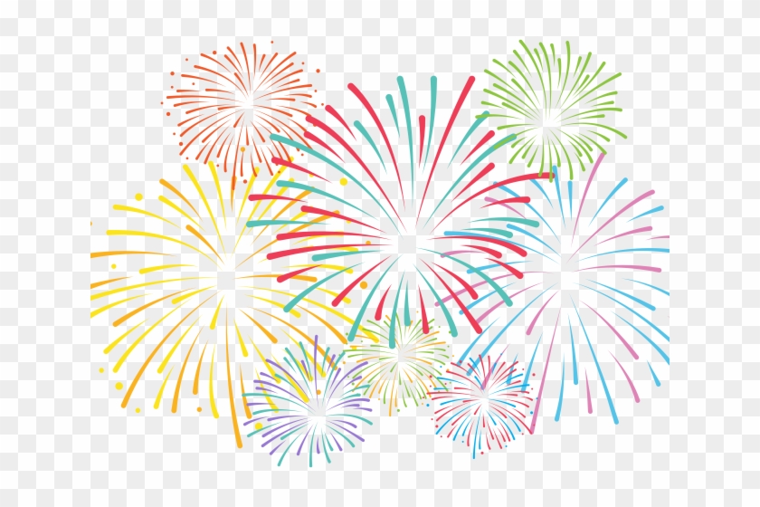 Drawn Fireworks Transparent Background - Clip Art Transparent Background Fireworks - Png Download