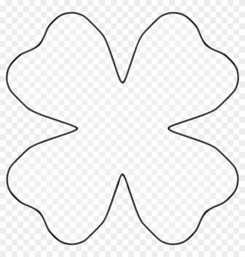 Clip Art Black And White Stock Flower Petal Clipart - 4 Petals Paper Flower Templates - Png Download #190654