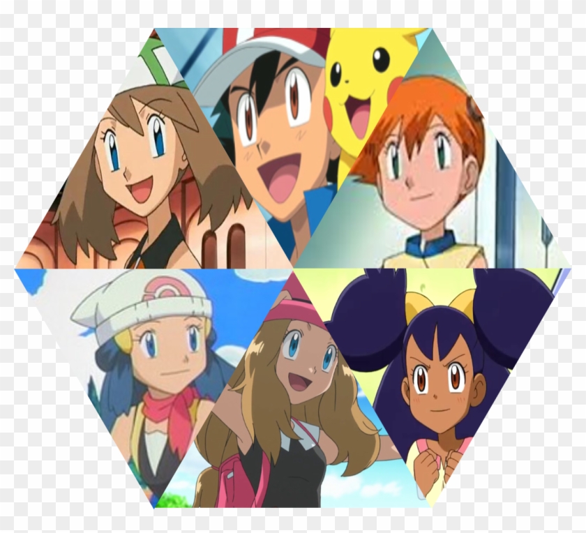 Ash Ketchum Misty Serena Pokémon X And Y Dawn Pikachu - Pokemon Ash Misty May Dawn Iris Serena Clipart #190786