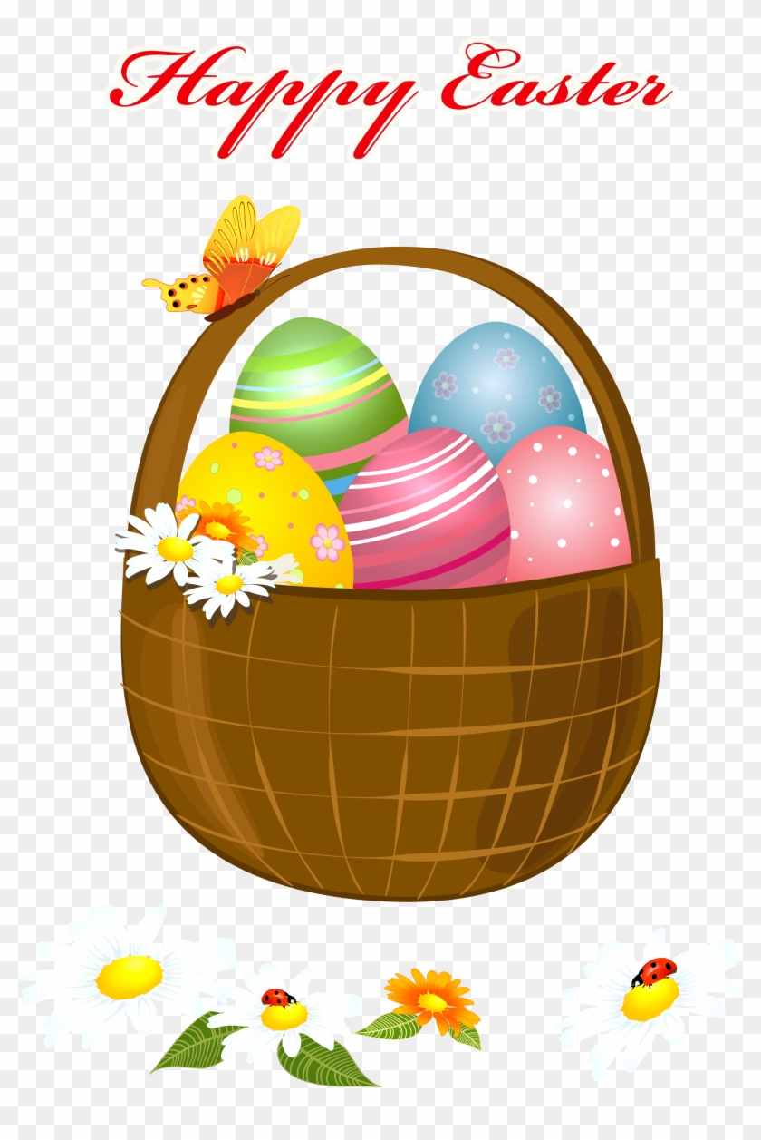 Happy Easter Basket Png Picture Clipart - Easter Basket Clip Art Free Transparent Png