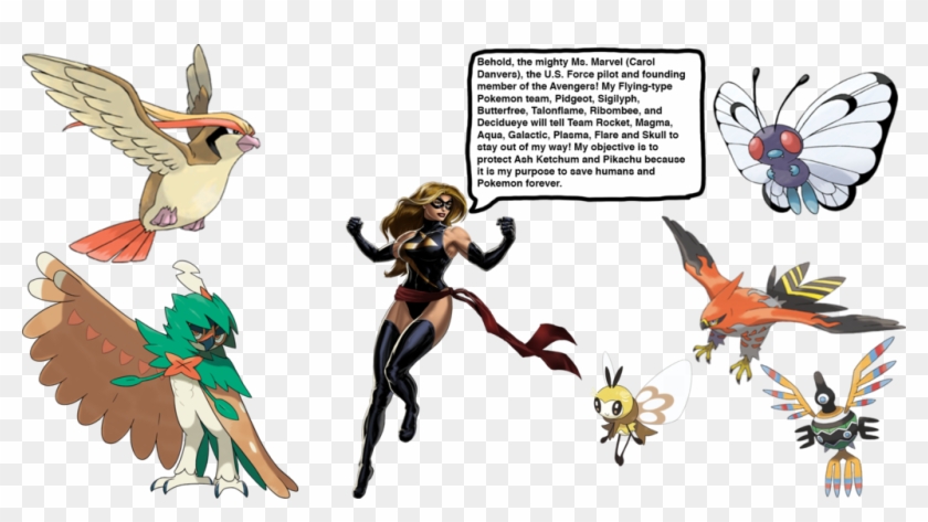 Marvel's Pokemon Team By Darthranner83 - Ms Marvel Pokemon Clipart #191020