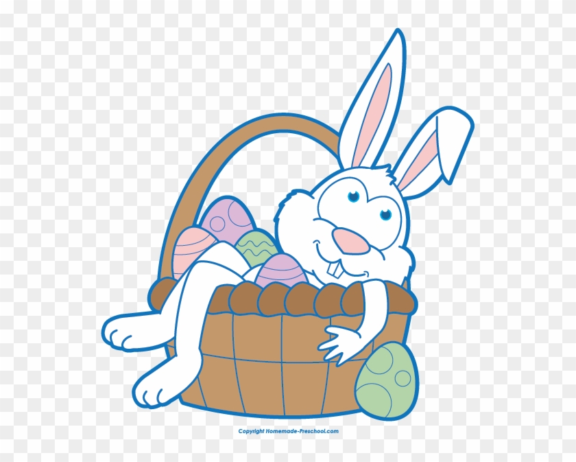 Click To Save Image - Easter Bunny With Basket Clip Art - Png Download #191061
