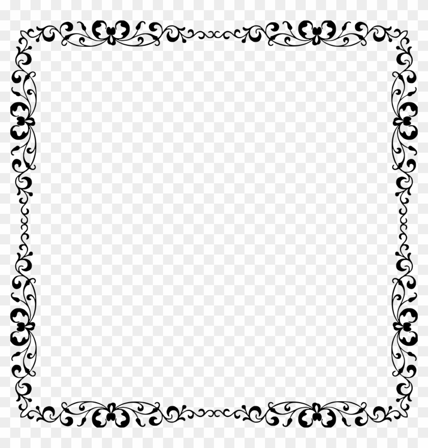 Elegant Border Frame Png - Black And White Flower Border Clip Art Transparent Png #191215