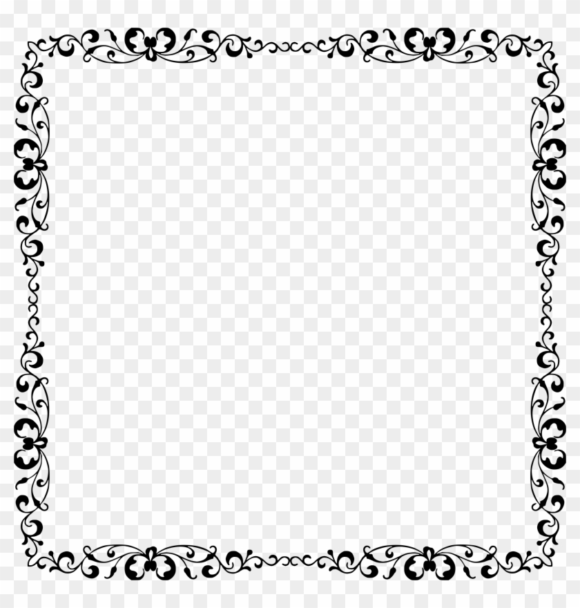 Elegant Border Frame Png - Black And White Flower Border Clip Art Transparent Png