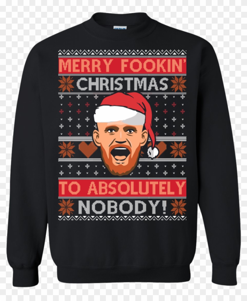 Conor Mcgregor Merry Fookin Christmas To Absolutely - Hulk Ugly Sweater Clipart #191241