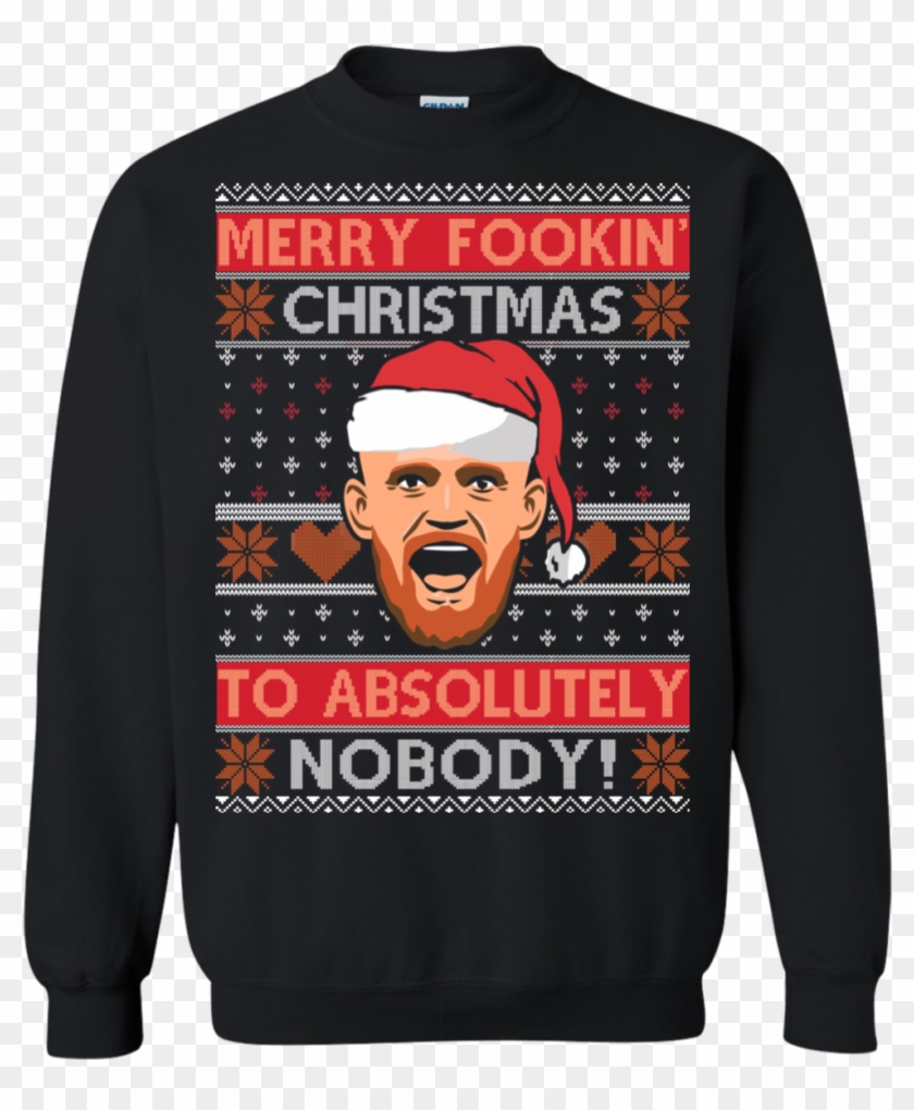 Conor Mcgregor Merry Fookin Christmas To Absolutely - Hulk Ugly Sweater Clipart