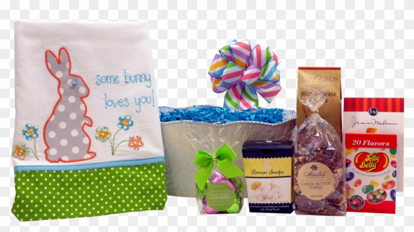 Tea Towel Easter Gift Basket - Gift Wrapping Clipart #191328