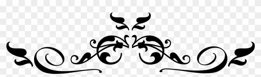Elegant Top Border Png - Black Floral Border Png Clipart
