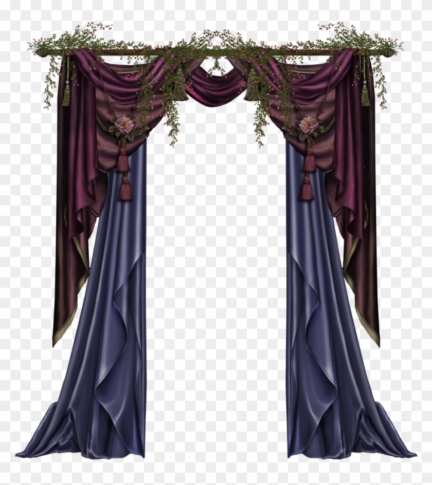 Gothic Curtain Png Transpa Clipart, Black And Purple Gothic Curtains
