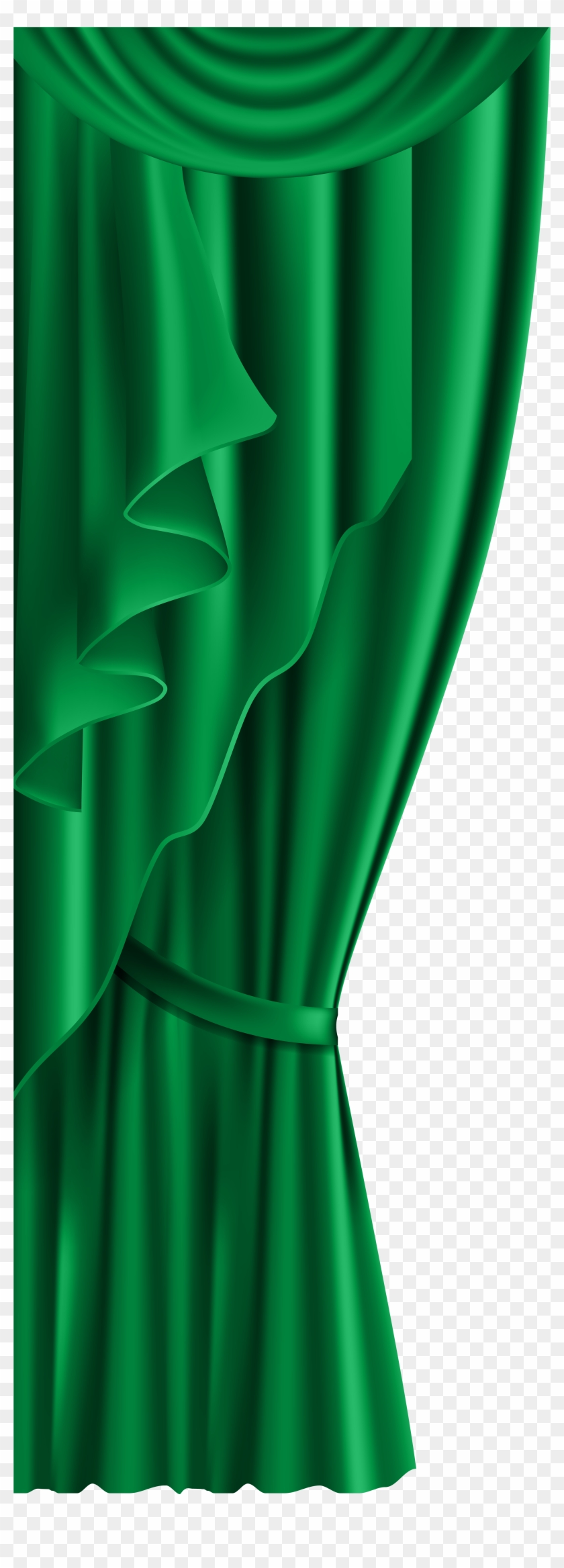 Curtain Green Transparent Png Clip Art Image - Green Curtain Png #191800