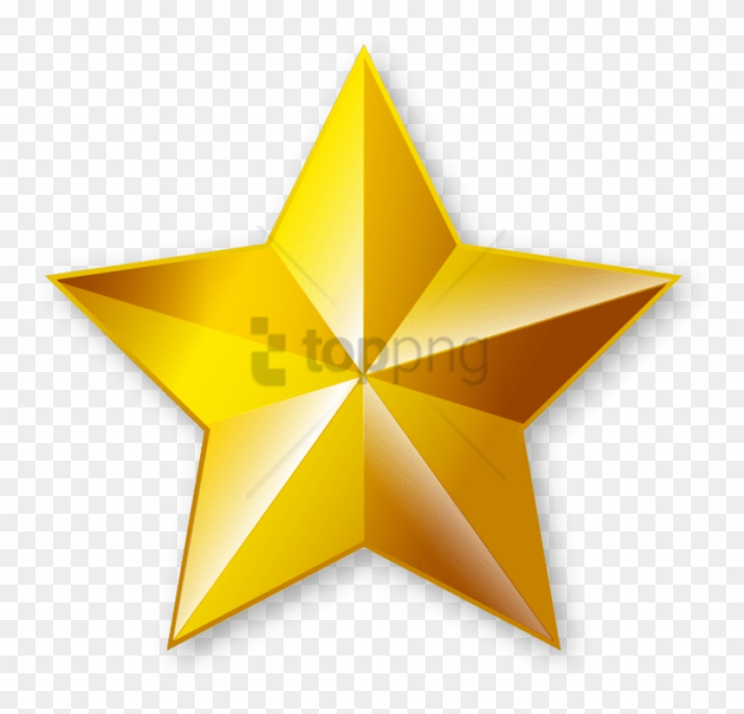 Golden - Transparent Background Golden Star Png Clipart