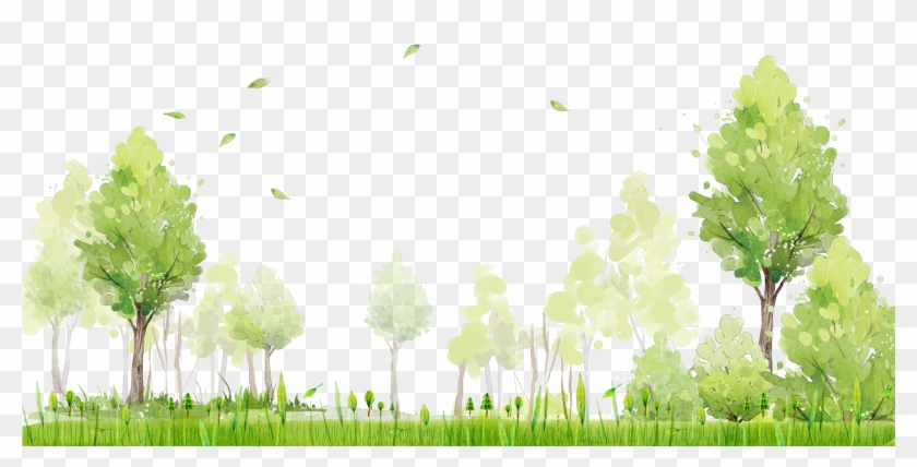 District Painted Poster Watercolor Shulin Green Painting - Watercolor Greenery Background Png Clipart #192274