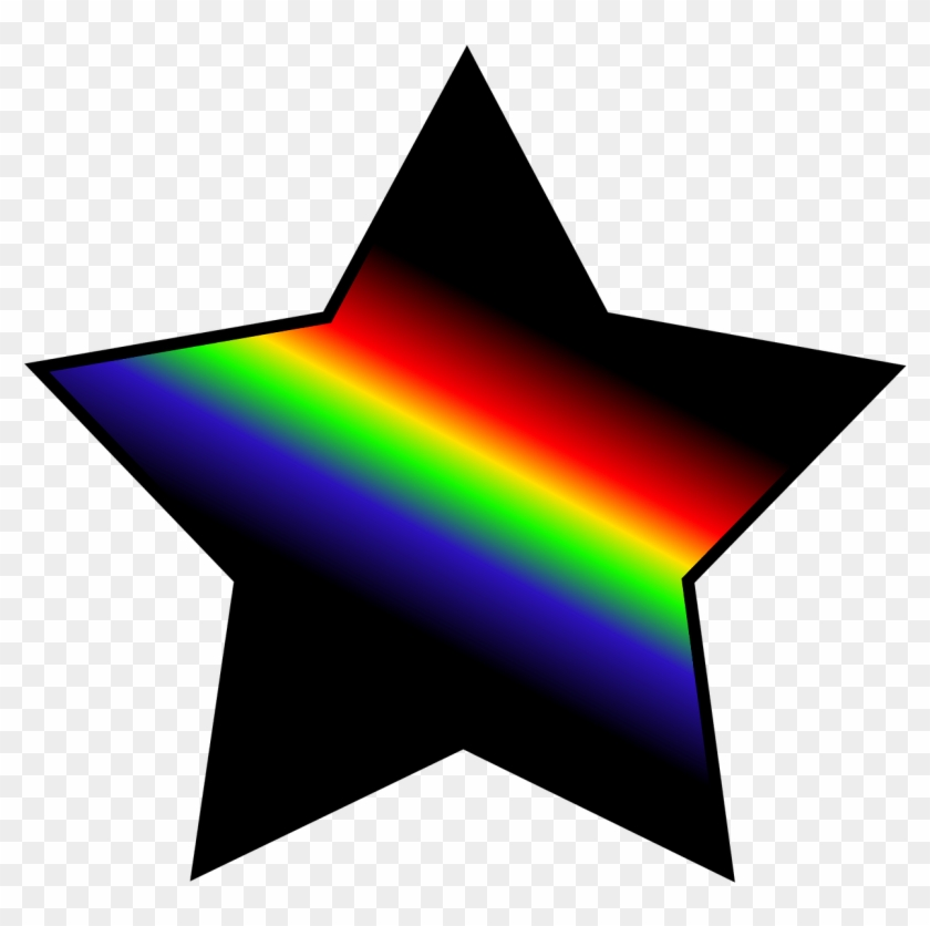 Star Black And Rainbow - Clip Art - Png Download #192359