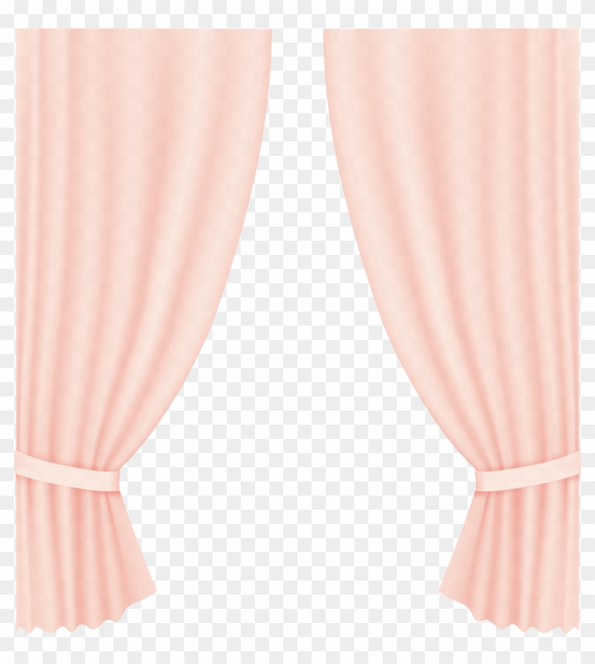 Transparent Curtain Peach Clip Art Png Image - Transparent Bed Curtain Png