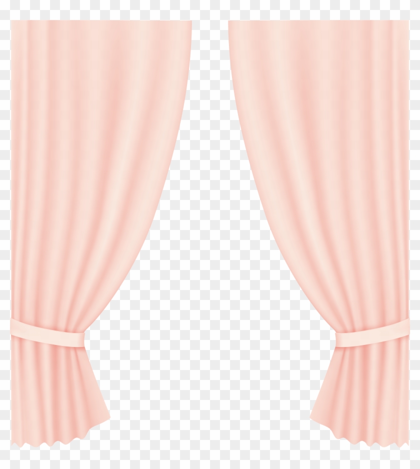 Transparent Curtain Peach Clip Art Png Image - Transparent Bed Curtain Png