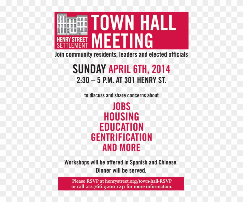 Henry Street Settlement Town Hall April - Poster Clipart