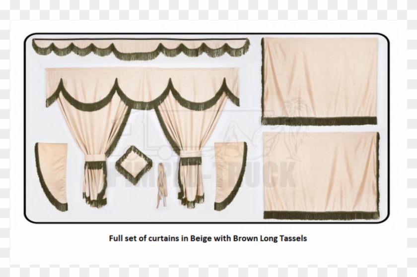 Curtains Truck Beige Red Clipart