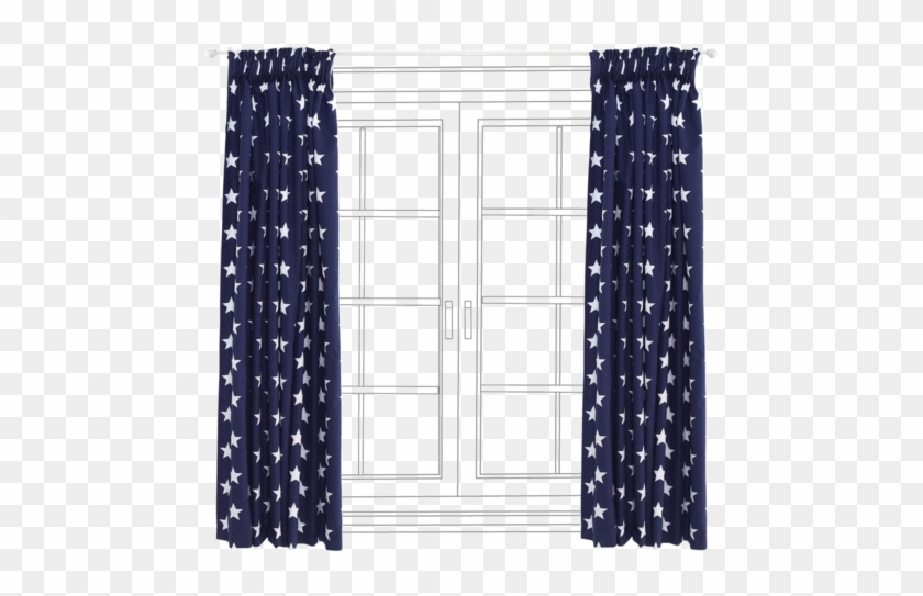 Navy Blue Curtains Transparent Background - Polka Dot Clipart
