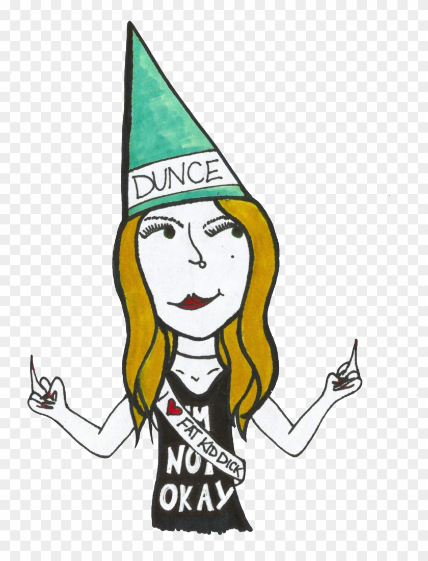Confessions Of A Voluntary Misfit - Girl With Dunce Cap Cartoon Clipart #193297