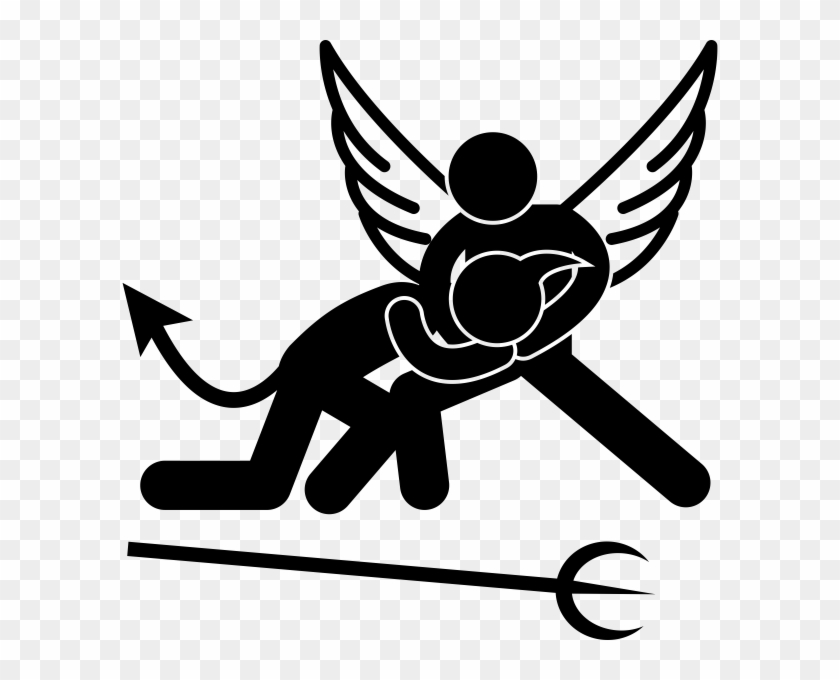Angel And Devil Stick Figure Clipart
